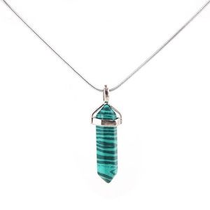 Malachite Pointed Pendant Necklace